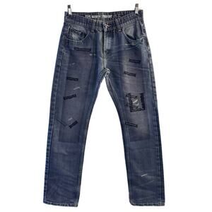 Neighborhood Men’s Narrow Straight Selvage Denim Jean SZ 32 Grunge Distressed